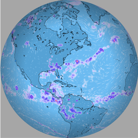 Earth with rain